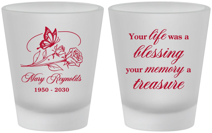 Custom Memorial Frosted Shot Glasses - Life Blessing Memory | 310005