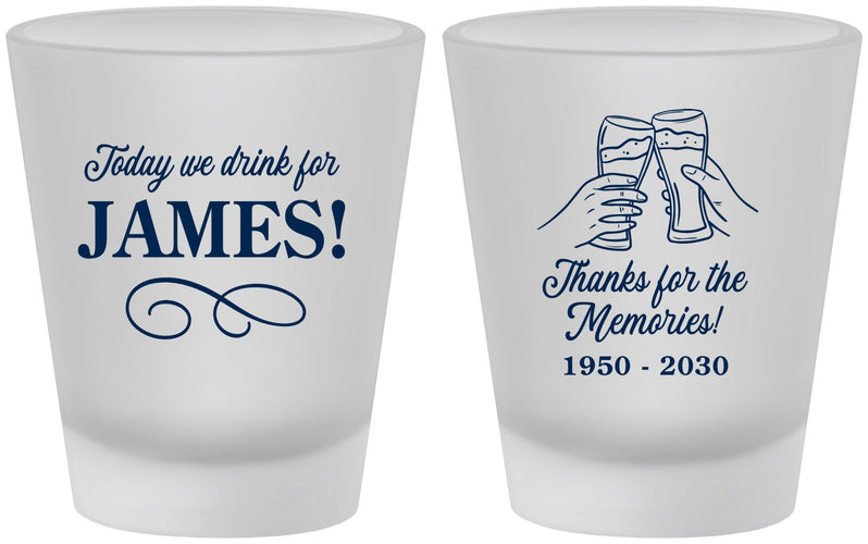 Custom Memorial Frosted Shot Glasses - Thanks For The Memories | 310011