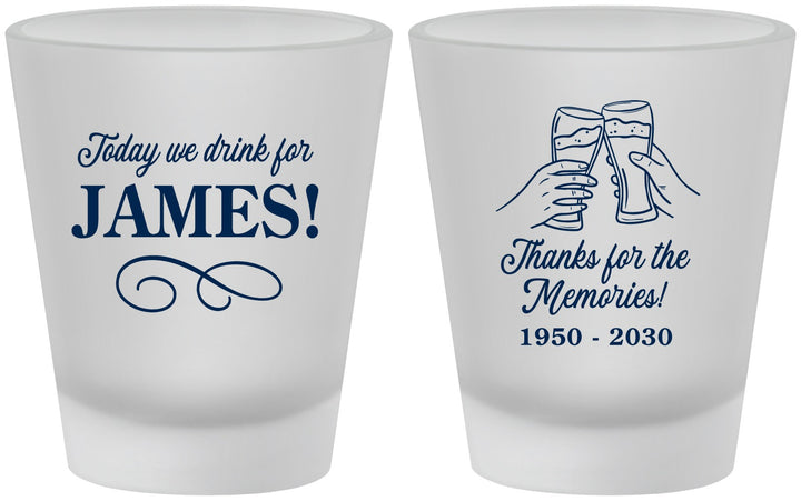 Custom Memorial Frosted Shot Glasses - Thanks For The Memories | 310011