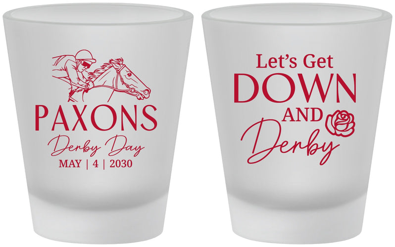 Custom Derby Day Frosted Shot Glasses - Lets Get Down And Derby | 320000
