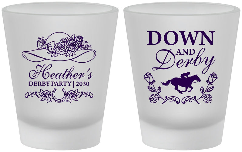 Custom Derby Day Frosted Shot Glasses - Down And Derby | 320001
