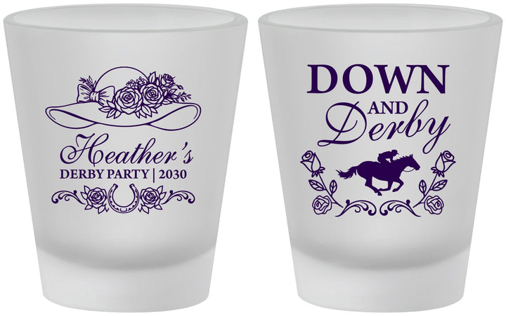 Custom Derby Day Frosted Shot Glasses - Down And Derby | 320001