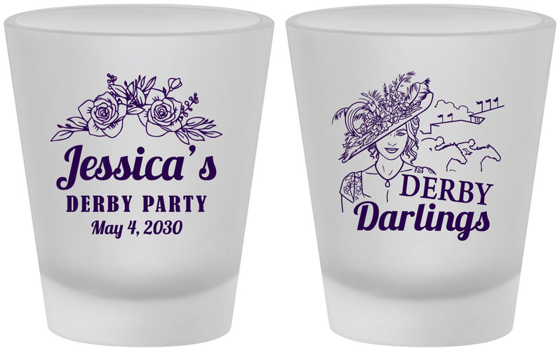 Custom Derby Day Frosted Shot Glasses - Derby Darlins | 320004