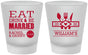Custom Wedding Frosted Shot Glasses - Eat Drink Be Married | 324