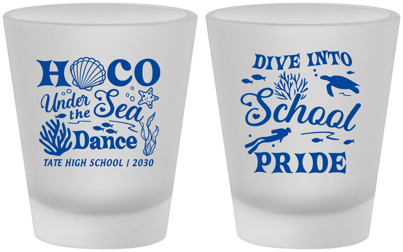 Custom Homecoming Frosted Shot Glasses - Hoco Under The Sea | 330000