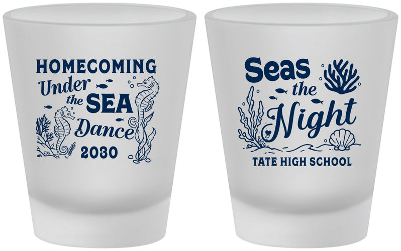 Custom Homecoming Frosted Shot Glasses - Under The Sea Dance | 330001
