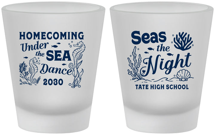 Custom Homecoming Frosted Shot Glasses - Under The Sea Dance | 330001