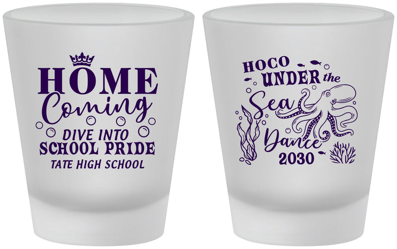 Custom Homecoming Frosted Shot Glasses - Under The Sea Dance | 330002