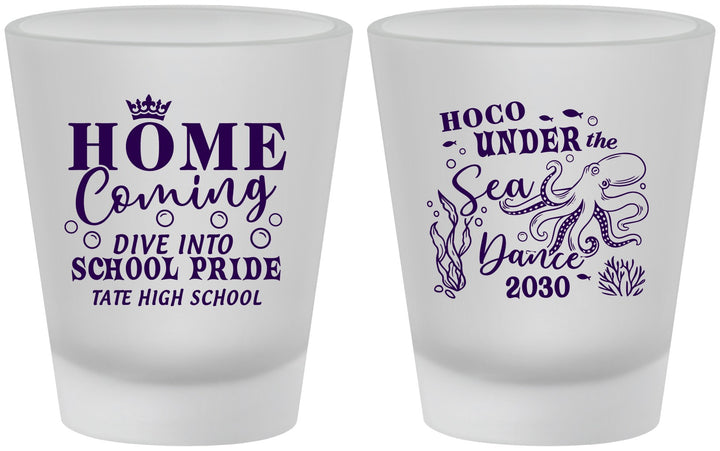 Custom Homecoming Frosted Shot Glasses - Under The Sea Dance | 330002