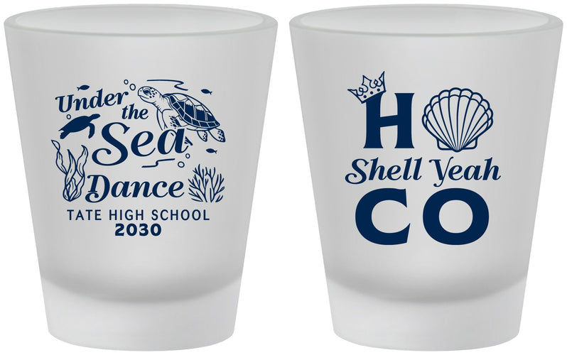 Custom Homecoming Frosted Shot Glasses - Hoco Under The Sea | 330003