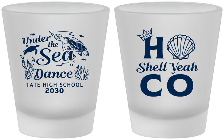 Custom Homecoming Frosted Shot Glasses - Hoco Under The Sea | 330003