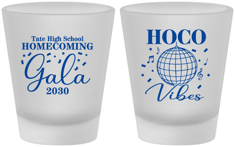 Custom Homecoming Frosted Shot Glasses - Hoco Vibes | 330006
