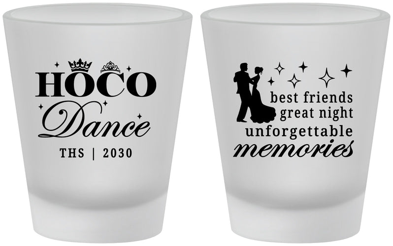Custom Homecoming Frosted Shot Glasses - Hoco Dance | 330007