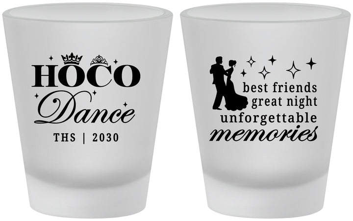 Custom Homecoming Frosted Shot Glasses - Hoco Dance | 330007