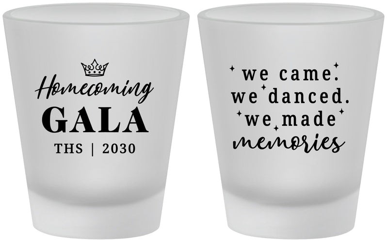 Custom Homecoming Frosted Shot Glasses - Danced Made Memories | 330008