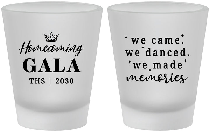 Custom Homecoming Frosted Shot Glasses - Danced Made Memories | 330008