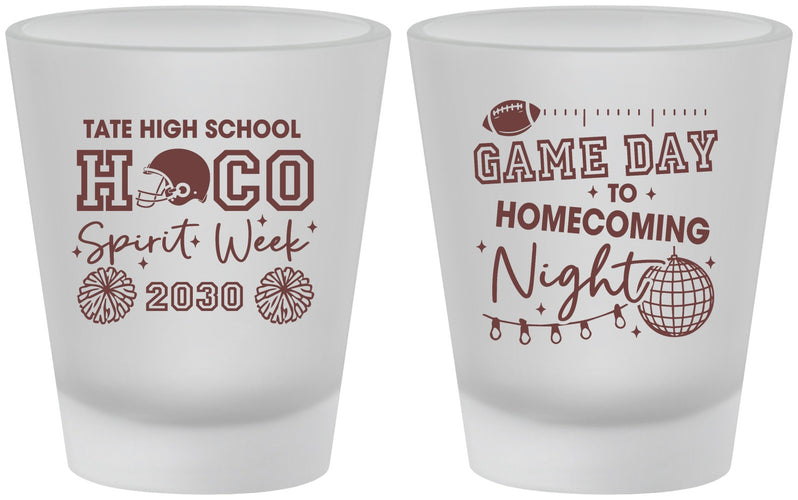Custom Homecoming Frosted Shot Glasses - Spirit Week | 330013