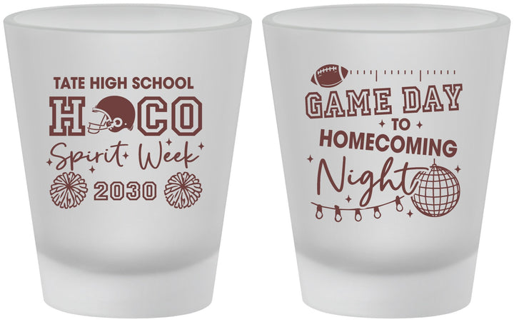 Custom Homecoming Frosted Shot Glasses - Spirit Week | 330013