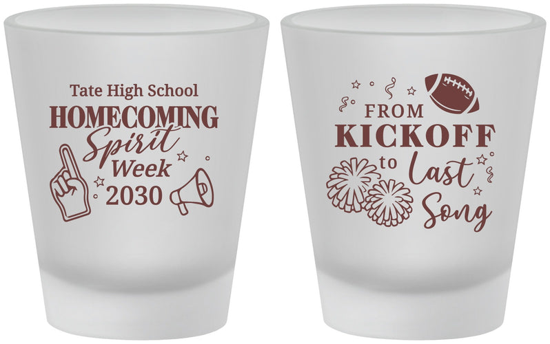 Custom Homecoming Frosted Shot Glasses - Spirit Week | 330019