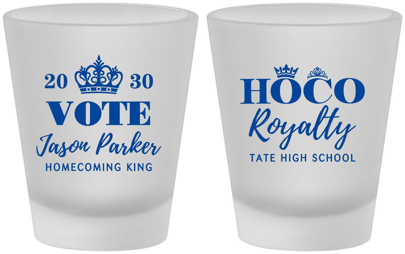 Custom Homecoming Frosted Shot Glasses - Hoco King Vote | 330021