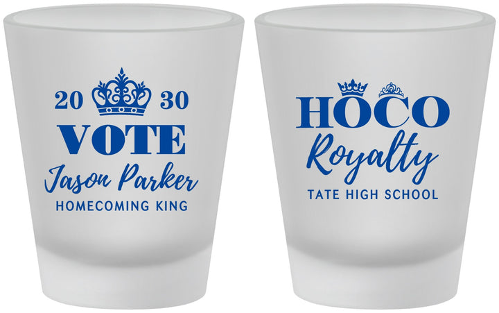 Custom Homecoming Frosted Shot Glasses - Hoco King Vote | 330021