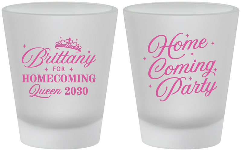 Custom Homecoming Frosted Shot Glasses - Hoco Queen Vote | 330022