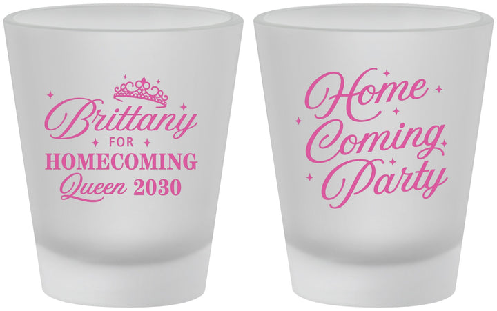 Custom Homecoming Frosted Shot Glasses - Hoco Queen Vote | 330022