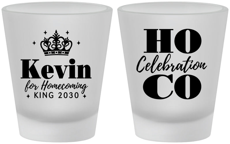 Custom Homecoming Frosted Shot Glasses - Hoco King Vote | 330023