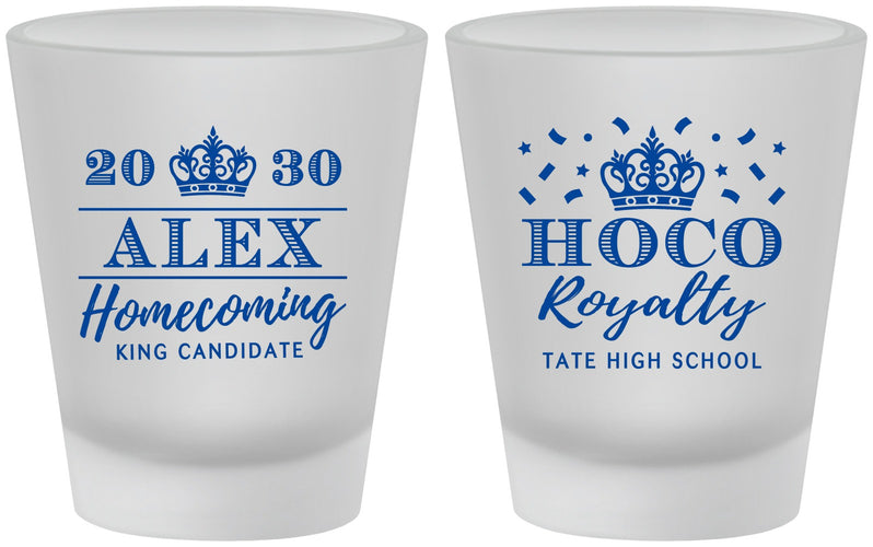 Custom Homecoming Frosted Shot Glasses - Hoco King Vote | 330025