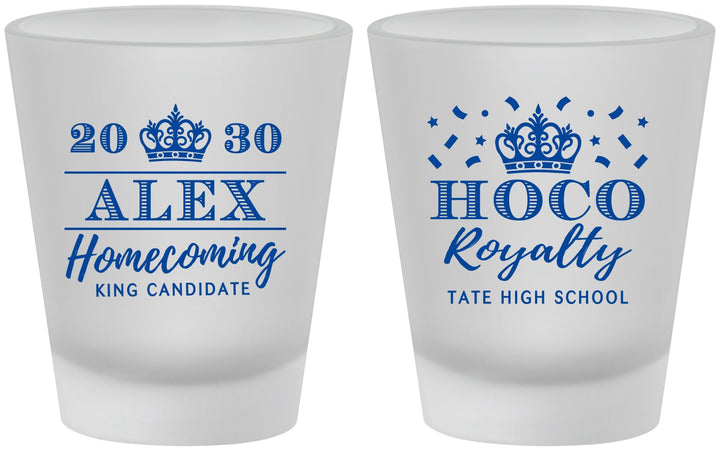 Custom Homecoming Frosted Shot Glasses - Hoco King Vote | 330025
