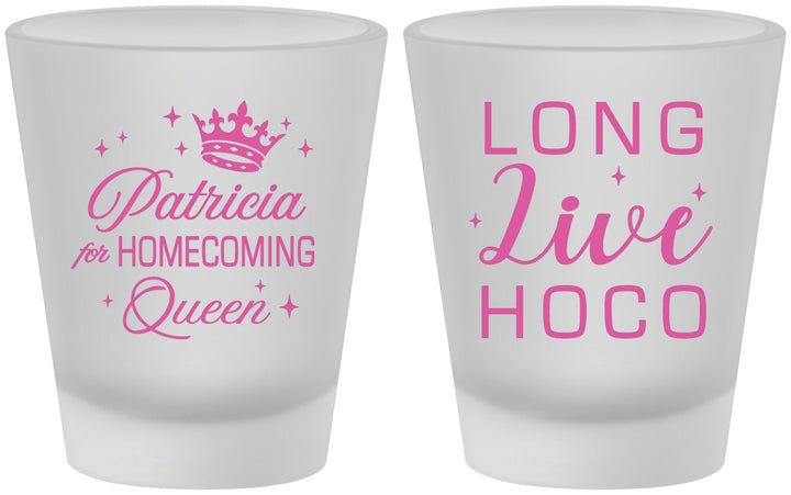 Custom Homecoming Frosted Shot Glasses - Hoco Queen Vote | 330026