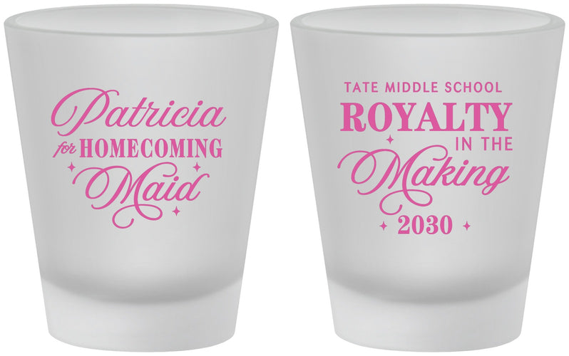 Custom Homecoming Frosted Shot Glasses - Hoco Maid Vote | 330028