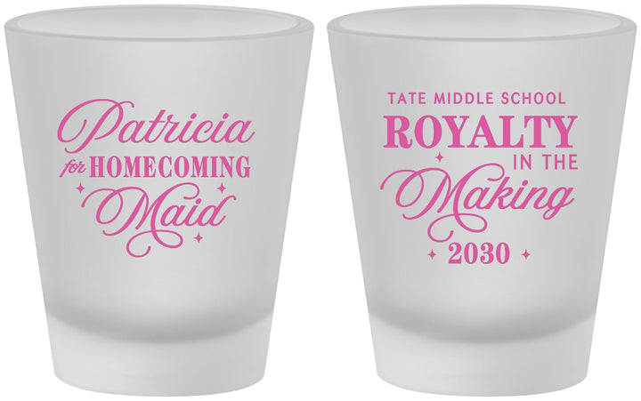 Custom Homecoming Frosted Shot Glasses - Hoco Maid Vote | 330028