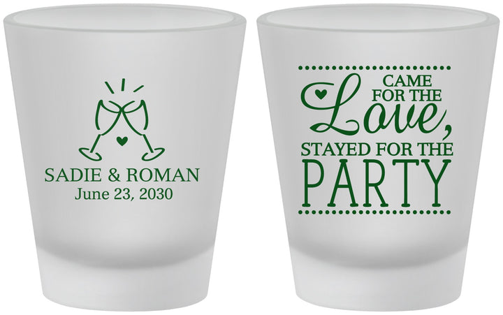 Custom Wedding Frosted Shot Glasses - Love Party | 331