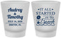 Custom Wedding Frosted Shot Glasses - Started On The Beach | 361
