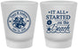 Custom Wedding Frosted Shot Glasses - Started On The Beach | 362