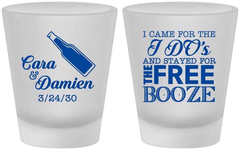 Custom Wedding Frosted Shot Glasses - I Do Free Booze | 371