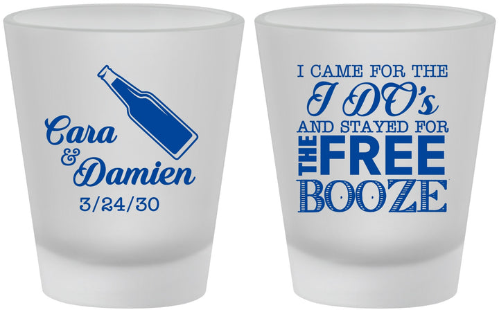 Custom Wedding Frosted Shot Glasses - I Do Free Booze | 371