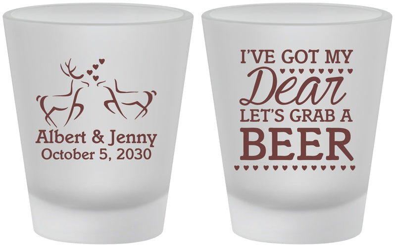 Custom Wedding Frosted Shot Glasses - Dear Beer | 372