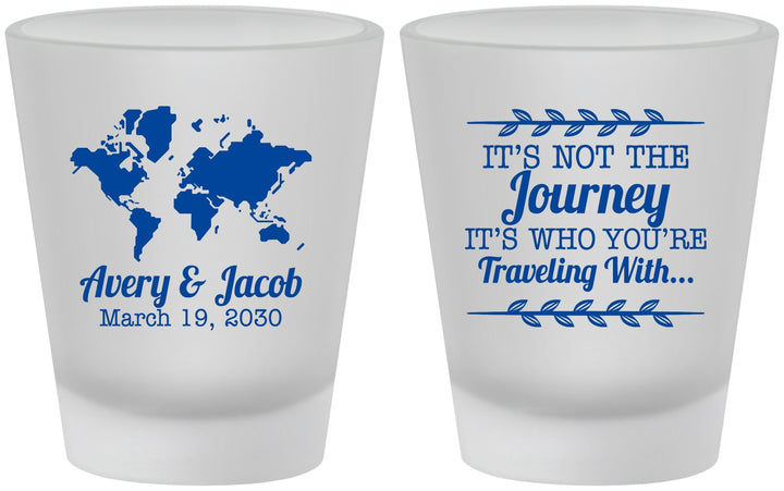 Custom Wedding Frosted Shot Glasses - Journey Traveling With | 374