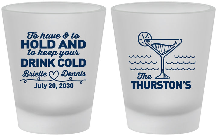 Custom Wedding Frosted Shot Glasses - To Have And To Hold | 375