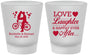 Custom Wedding Frosted Shot Glasses - Love Laughter Happily | 376
