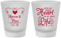 Custom Wedding Frosted Shot Glasses - Heart Life | 387