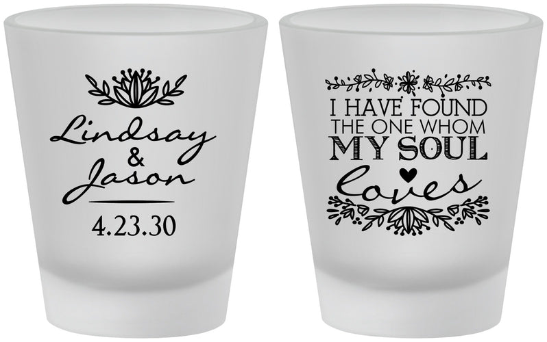 Custom Wedding Frosted Shot Glasses - Found My Soul | 390