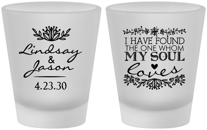 Custom Wedding Frosted Shot Glasses - Found My Soul | 390
