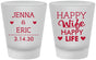 Custom Wedding Frosted Shot Glasses - Happy Wife Happy Life | 393