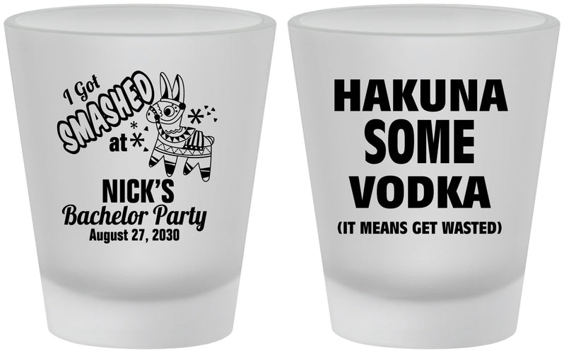 Custom Bachelor Party Frosted Shot Glasses - Fiesta Mexican | 40004