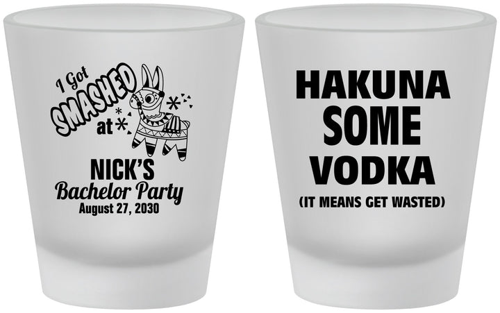 Custom Bachelor Party Frosted Shot Glasses - Fiesta Mexican | 40004