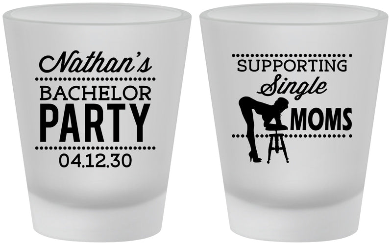 Custom Bachelor Party Frosted Shot Glasses - Strip Club | 40006