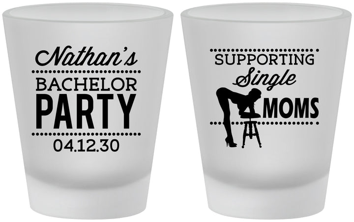 Custom Bachelor Party Frosted Shot Glasses - Strip Club | 40006